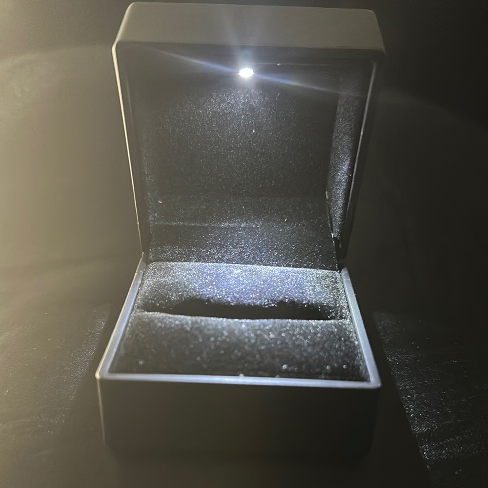 Elegant Black Jewelry Box with LED Light